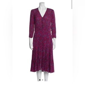 Veronica Beard Pink Silk Midi Dress - Size M